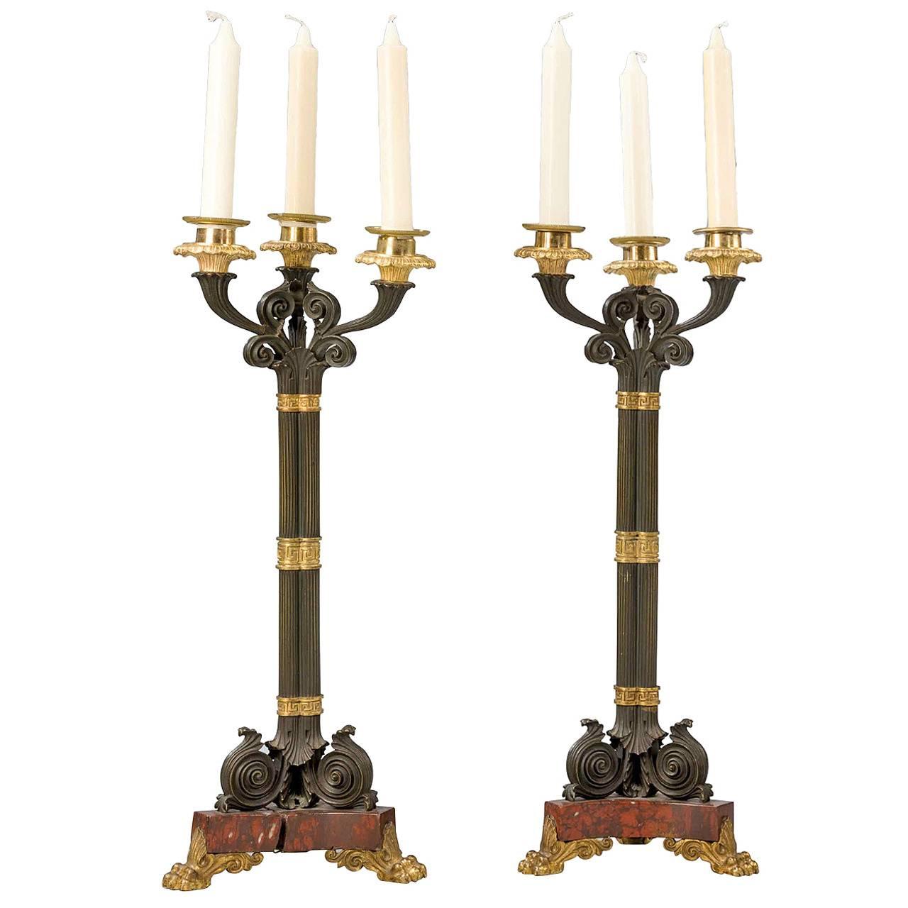 Pair of 19th Century Candelabra For Sale