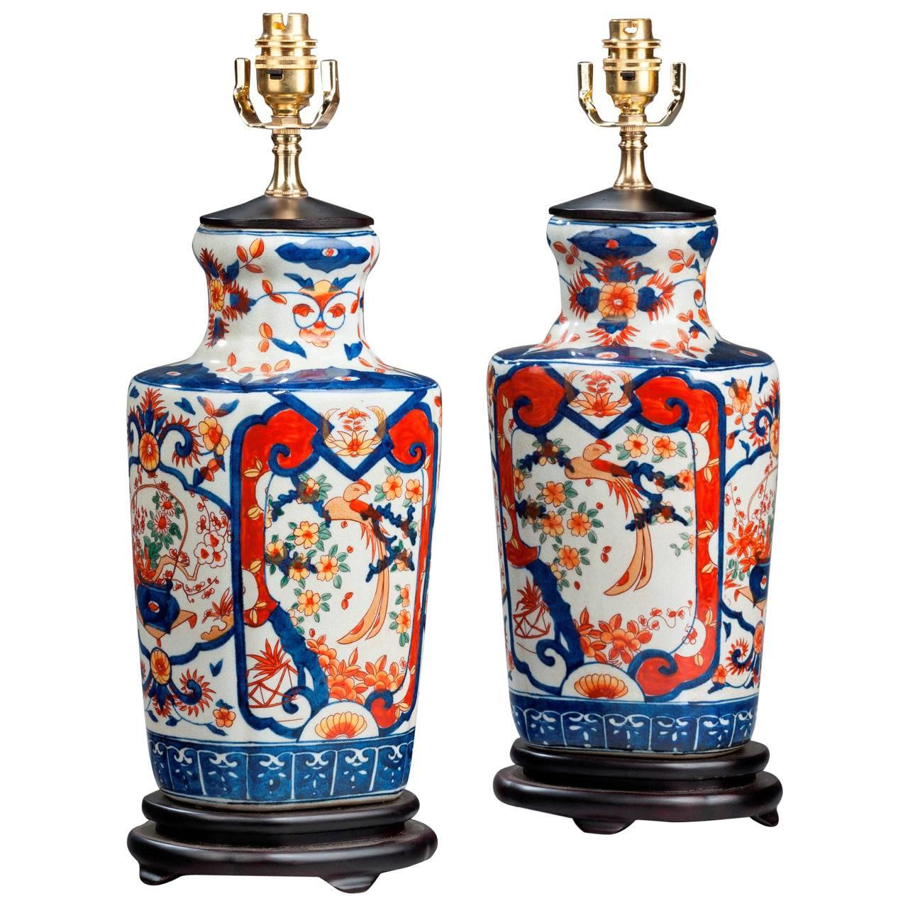 Pair of 20th century Imari Porcelain Lamps