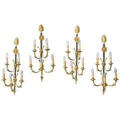 Set of Four 19th Century Gunmetal Wall Lights 6