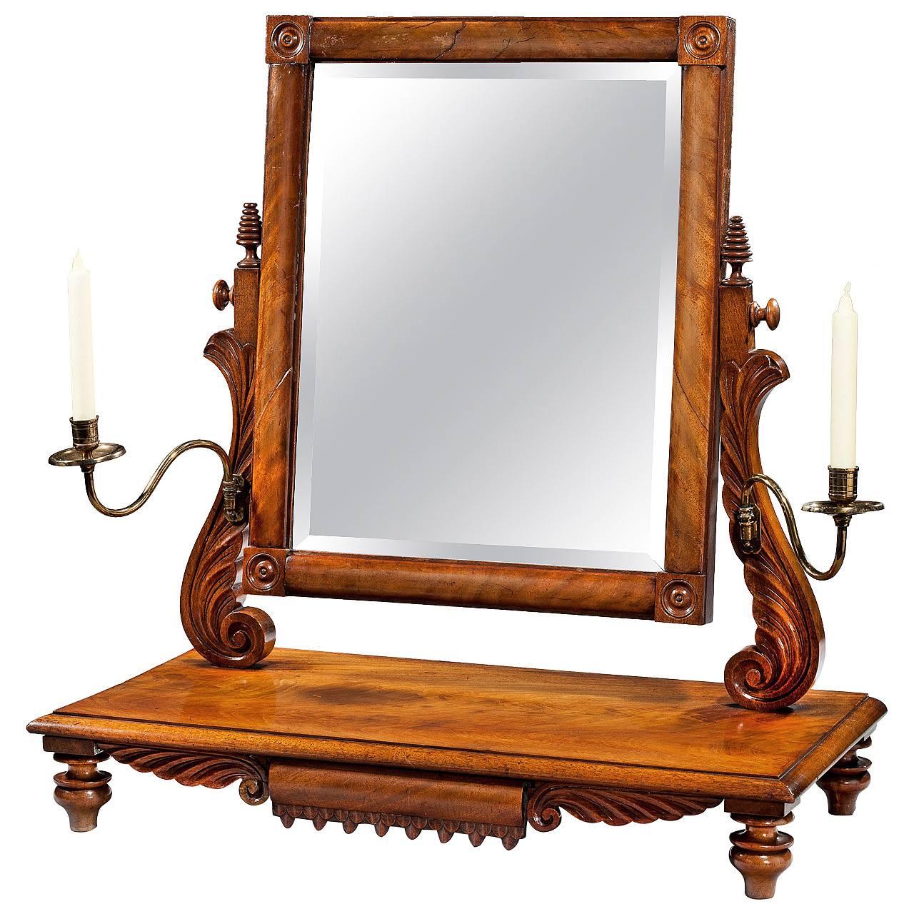 Regency Period Mahogany Dressing Mirror