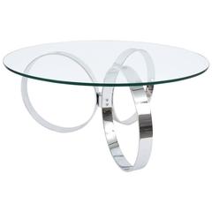Pair of Italian Chrome Ring Coffee Tables, circa 1970 2