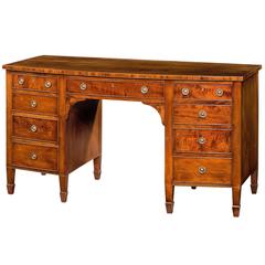 Late 19th Century Bow-Fronted Mahogany Desk