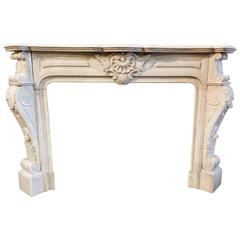 Louis XIV Marble Mantel, circa 1850