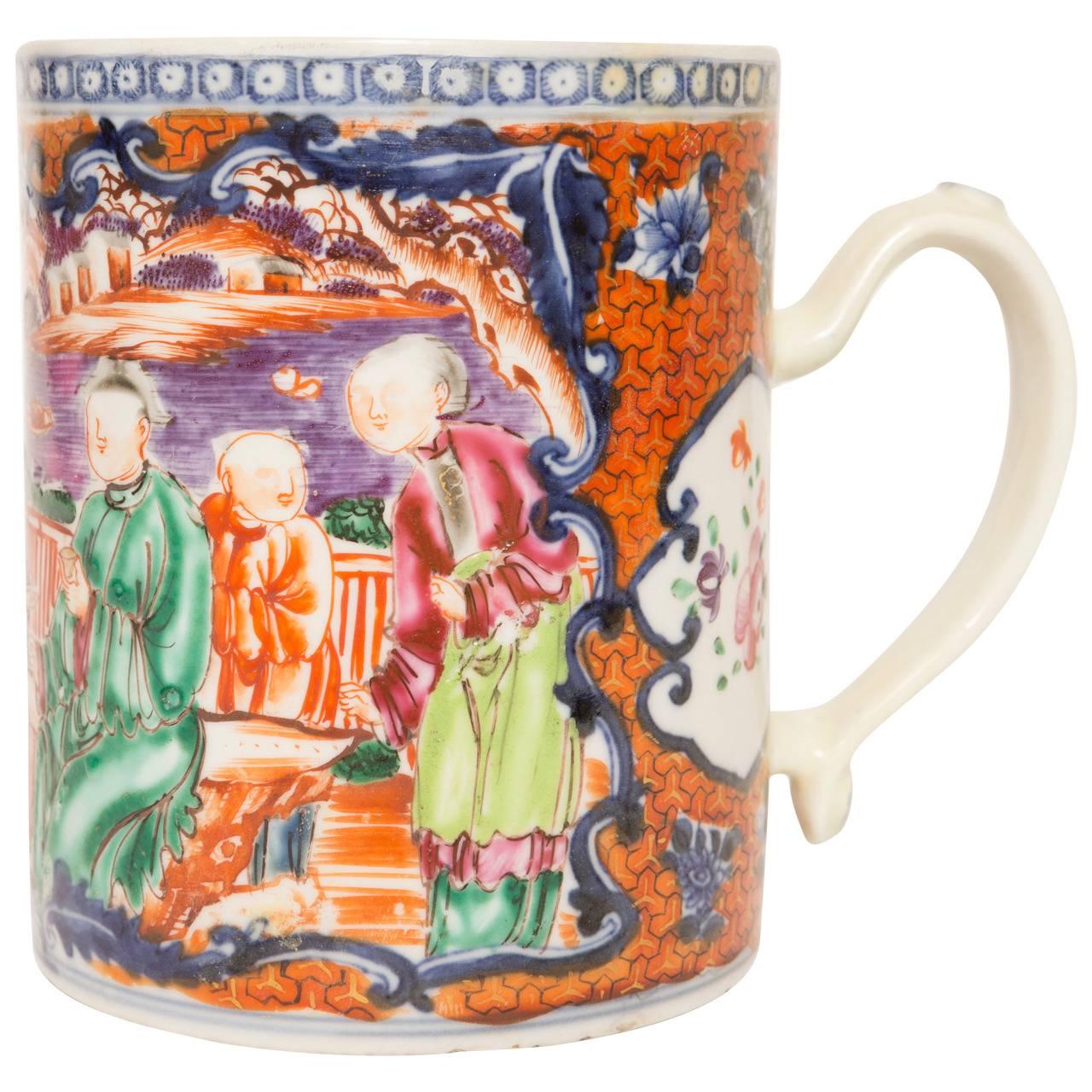 18th Century Chinese Export Porcelain Mug For Sale