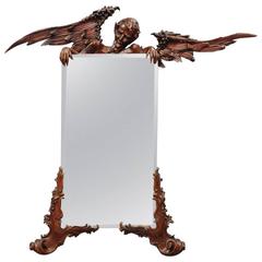 Victorian Mirror with Carved Wood Satyr, California, 1880 1