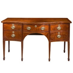 George III Period Serpentine Mahogany Sideboard