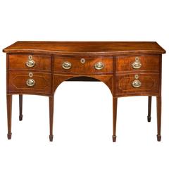 George III Period Serpentine Mahogany Sideboard 1