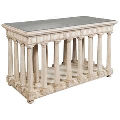 Hand-Painted and Antiqued Slate Top Architectural Center Table 2