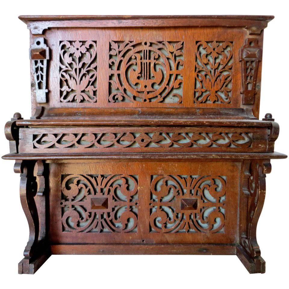 Mechanical Bank "19th Century Wooden Musical Piano Bank, " circa 1895