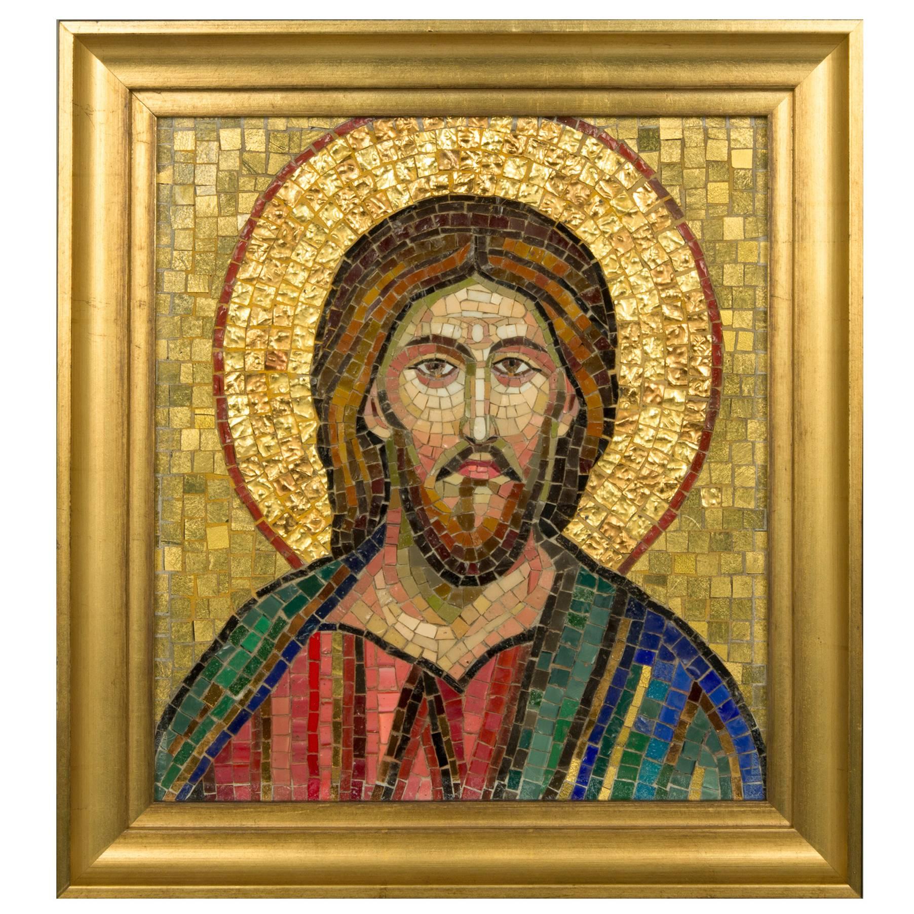 1930s Italian Mosaic of Jesus For Sale