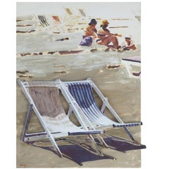 "Beach Chairs 1" 3D Artwork by Arie Azene Signed Lower Left