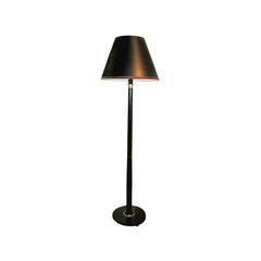 French Mid-Century Modern Neoclassical Ebonized and Gilt Bronze Floor Lamp 1
