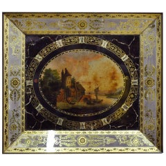 19th Century, French Napoleon III Hand-Painted Wall Clock 3