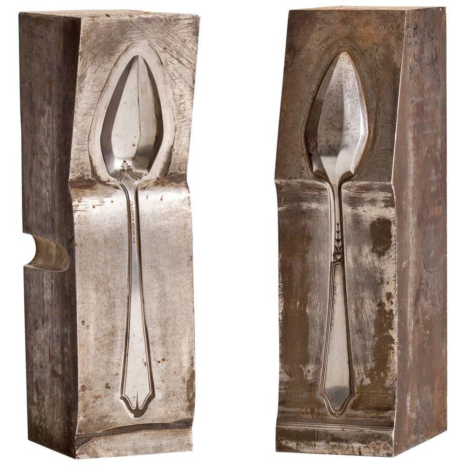 Pair of Steel Spoon Mold Sculptures