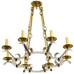 Aluminium and Brass 1970s Equestrian Chandelier 5