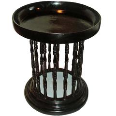 Black Lacquered Teak Side Table