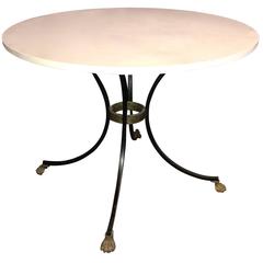 Limestone, Iron and Brass Side Table, England, 1980s 3