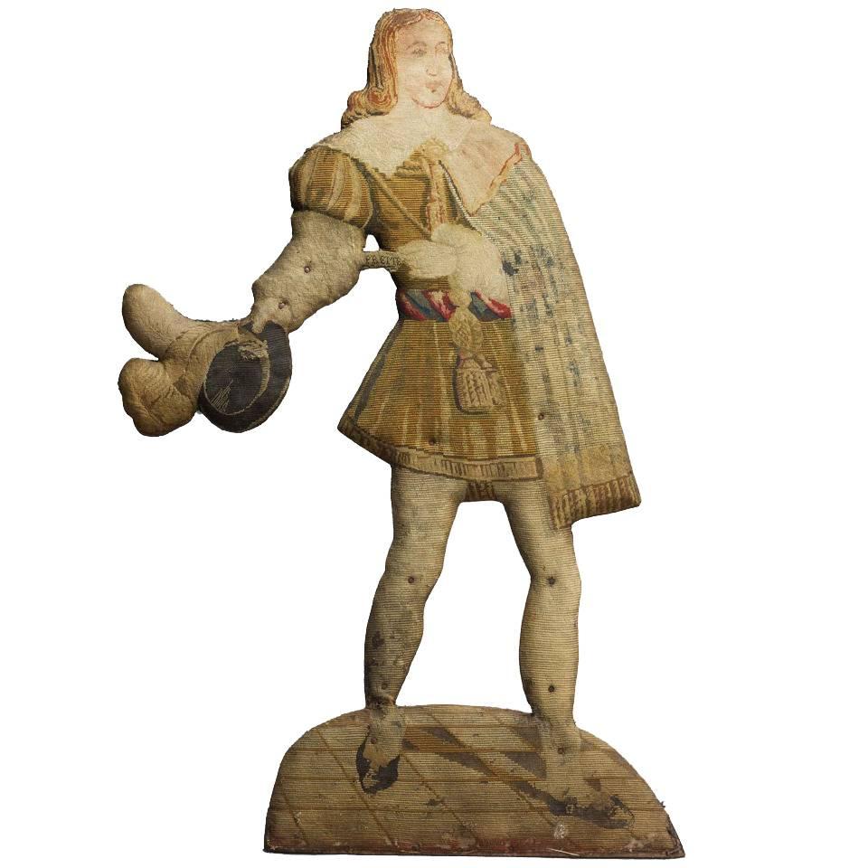 Mid-18th Century Tapestry Dummy Board of a Young Gallant For Sale