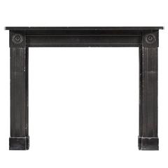 Antique Regency Belgian Black Marble Fireplace Mantel