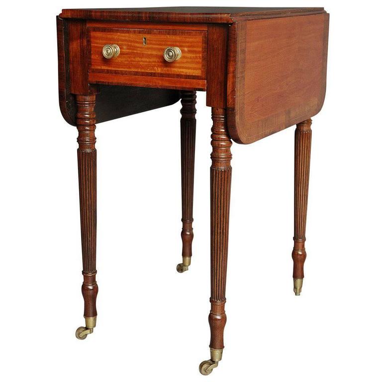 Early 19th Century Satinwood Drop Leaf Table Of Small Proportions Early 19th Century Satinwood Drop Leaf Table Of Small Proportions For