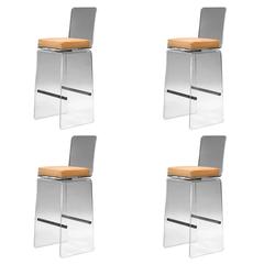 Set of Four "Waterfall" Bar Stools by Charles Hollis Jones 5
