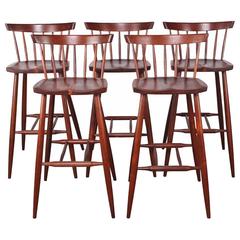 Set of Five Barstools by George Nakashima 4
