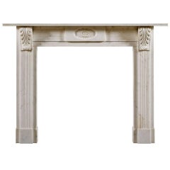 Antique Regency Period Statuary Marble Fireplace Mantel