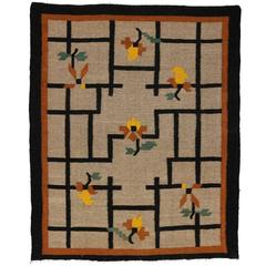 Scandinavian Modern Swedish Rollakan Kilim, Flatweave Kilim Rug