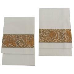 Pair of Antique Trim Pillow Cases in Gold 3