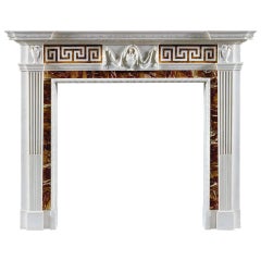 18th Century Antique George III Style Statuary Marble Fireplace Mantel