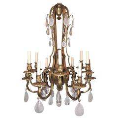Gilt Bronze Rock Crystal Chandelier 11