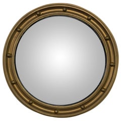 Late 19th Century Small Convex Mirror in Painted Wood Frame