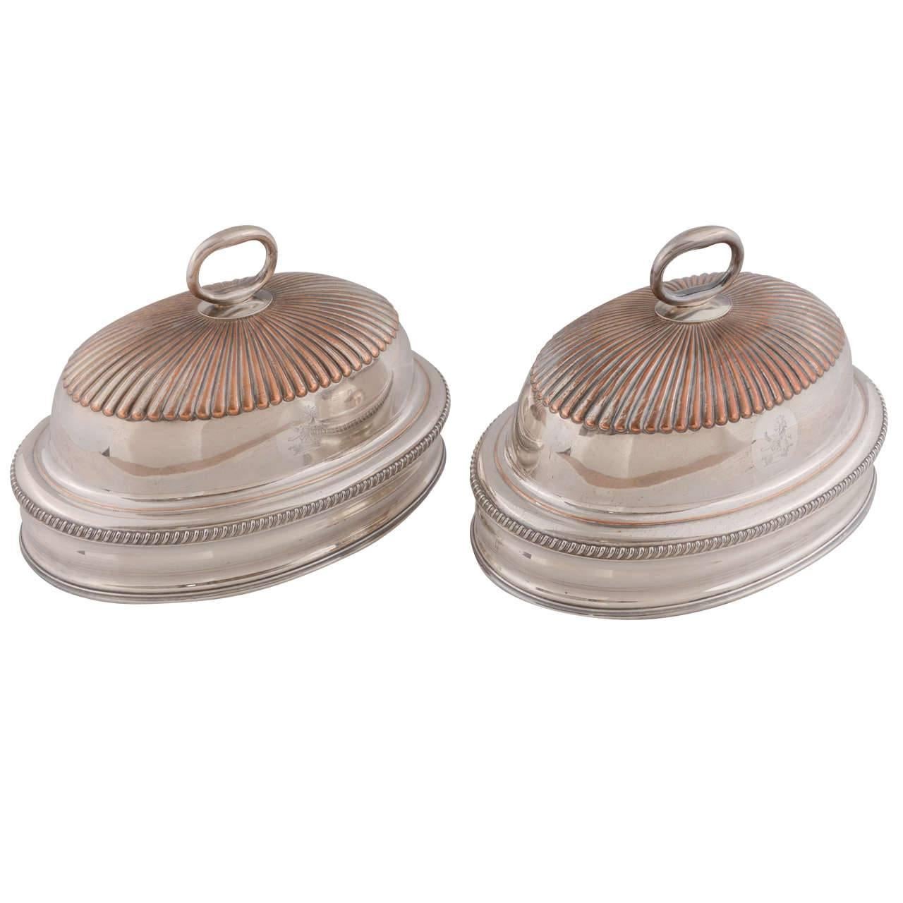 Pair of English Silver Domes