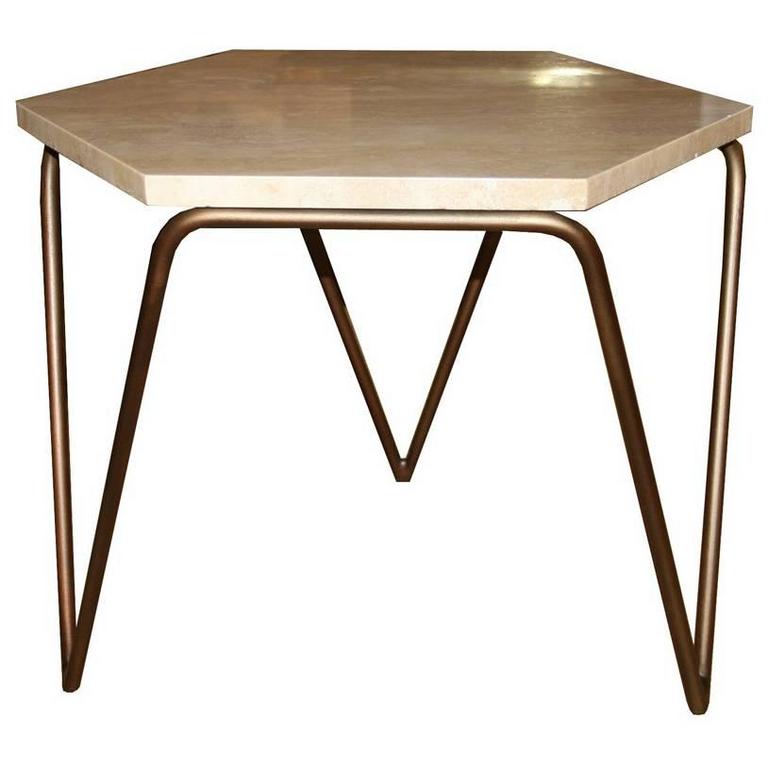 Tom Tripod Hexagon Table For Sale at 1stdibs