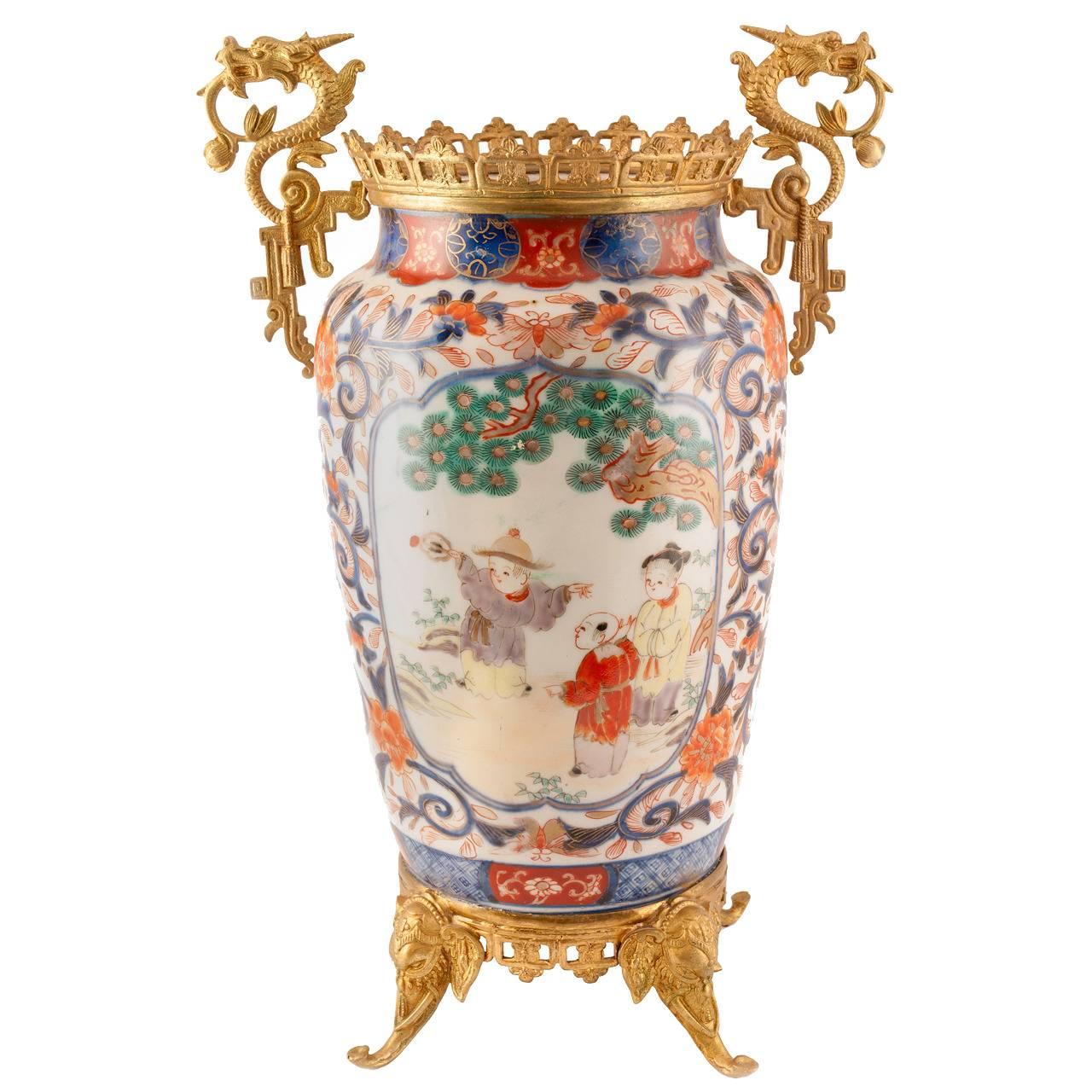 Imari Vase with Gilt Mounts