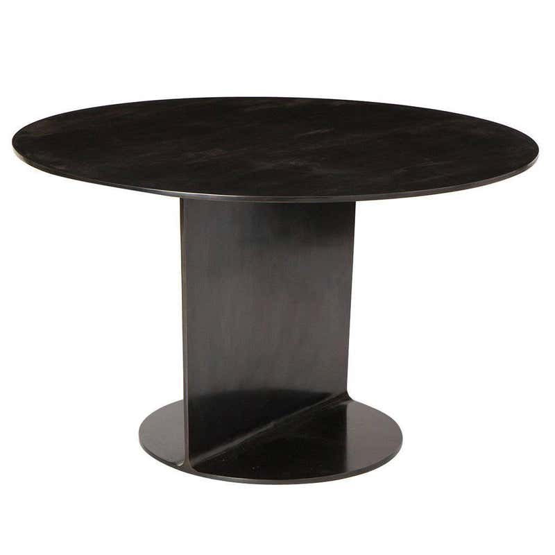 Art Deco Sphere Cut Out Table in Blackened Steel Finish For Sale at 1stDibs