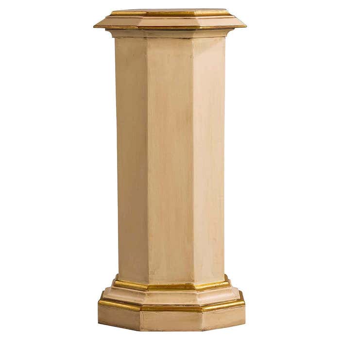 Ivory Column Blocks Parcel-Gilt Hexagonal Ivory Colored Column at 1stDibs | hexagon column