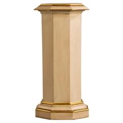 Parcel-Gilt Hexagonal Ivory Colored Column 2