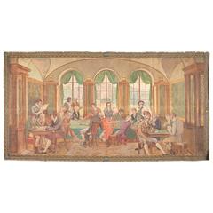 Very Large 19th Century French Painted Canvas by Louis Alphonse David 1