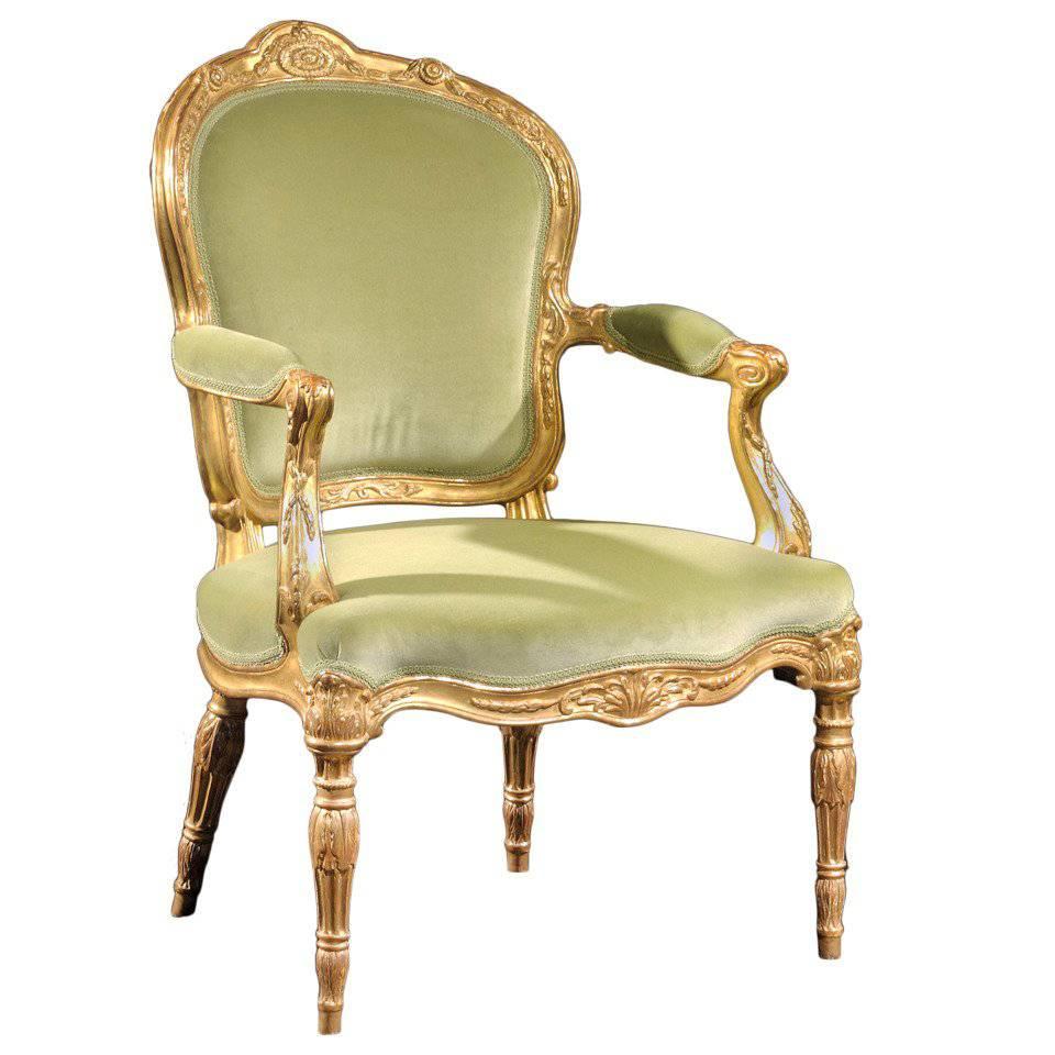 Important George III Giltwood Armchair For Sale