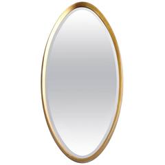 American Gilt Framed Oval Mirror, 1950s 9