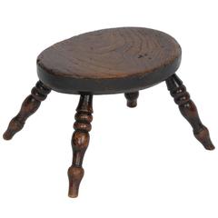 Antique Early 19th Century, Country Candle Stool, Elm, Turned, English, circa 1820