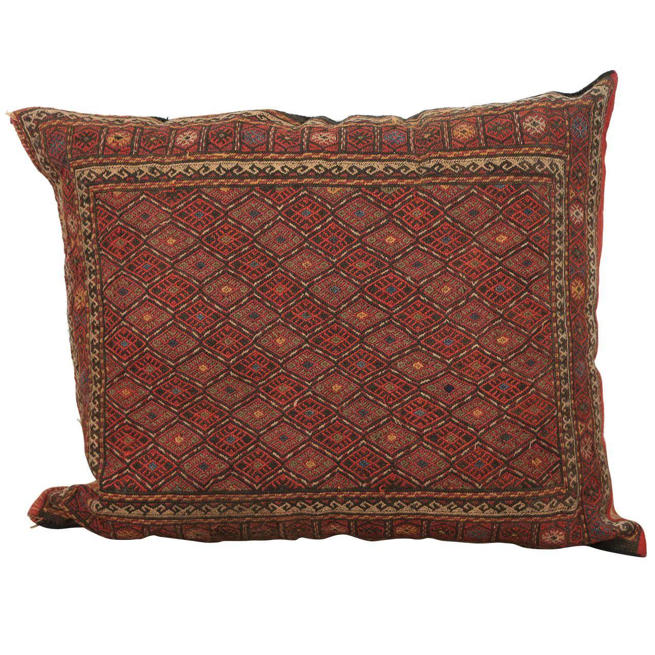 Middle Eastern Turkish Tribal Kilim Floor Pillow