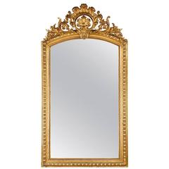 French Transition Louis XV to Louis XVI Gilded Mirror, Mid-1800s 5