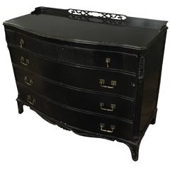 Vintage American 1940s Ebonized Chest of Drawers