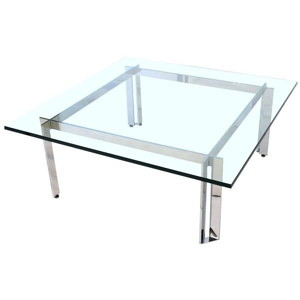 Mid Century Chrome and Glass Cocktail Table For Sale