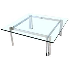 Mid Century Chrome and Glass Cocktail Table