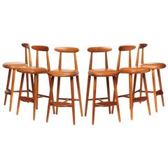 Oak Bar Stools by Vilhelm Wohlert