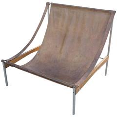 Grande chaise en cuir de Stig Poulsson, édition limitée, Danemark, 1969