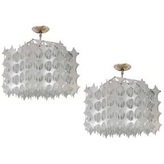 Geometric Pierced Aluminum Pendants by Mario Marenco for Artemide 4